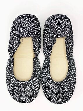 The Storehouse Flats Chevron Mosaic Suede Leather Foldable Ballet Flats - Size 7